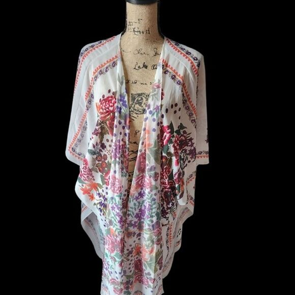 Kimono Womens One Size Bloomcore Flowy Soft Summer Ethereal Bohemian Hippie - Picture 1 of 3